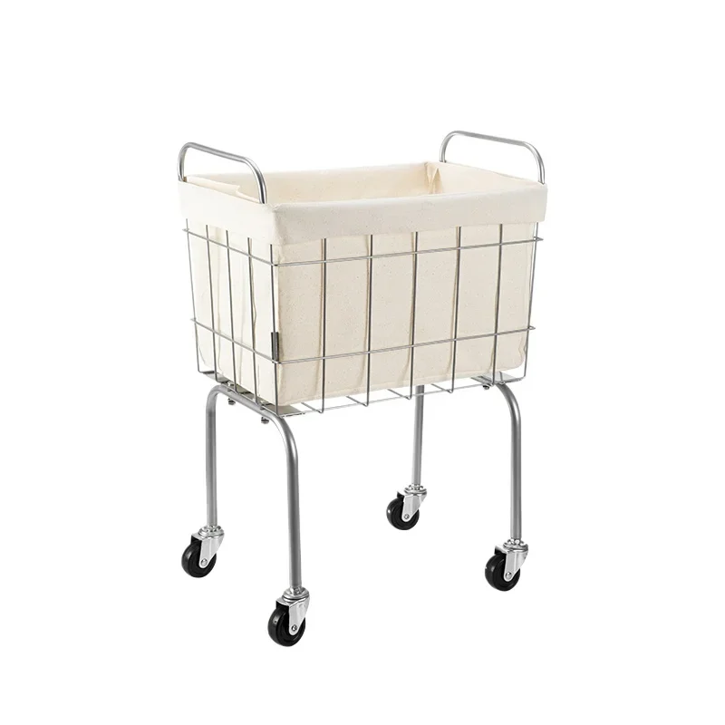 

Stainless steel rolling laundry basket