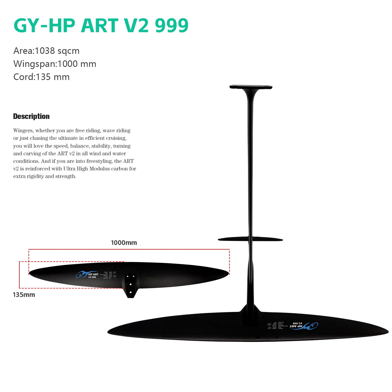 New Arrival GY ART V2 999 High Performance Carbon Mast For SUP Paddle Pumping Board Kite Wing Surfing Water Sports Hydrofoil