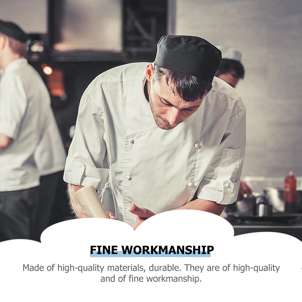 Toucas de chef respiráveis, 2 peças, tecido penteado, chapéu de trabalho para homens, mulheres, cozinha, café, churrasco, boné de cozinha profissional ajustável