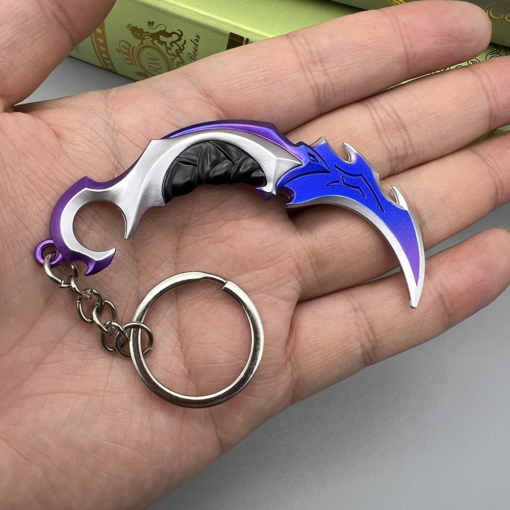 Mini llavero Karambit de 9cm, periféricos de juego Valorant, cuchillo de garra Multicolor, artesanías Karambit, adornos para el hogar, juguetes de decoración