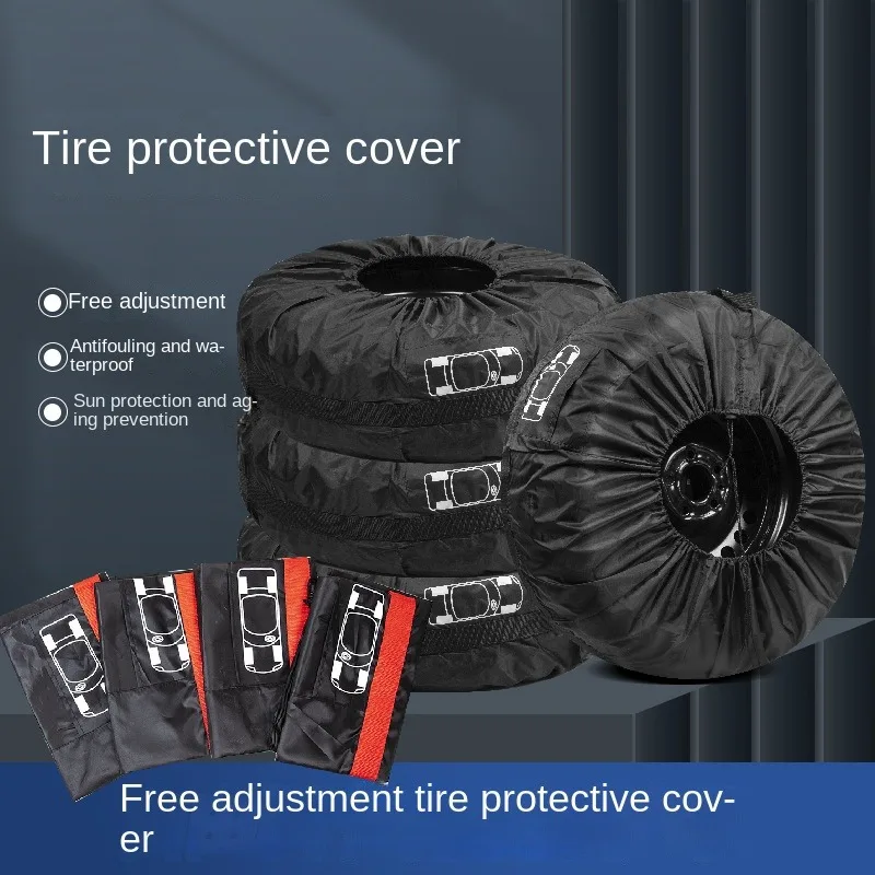 Car Spare Tire Cover Polyester Car Tyre Storage Bags Automobile Spare Tire Storage Protection Dustproof Cover Tyre Accessories