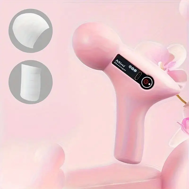 Deep Tissue Massage Gun USB Rechargeable Portable Full Body Muscle Massage 4-speed Adjustable Fascia Gun Pink and Black image 3