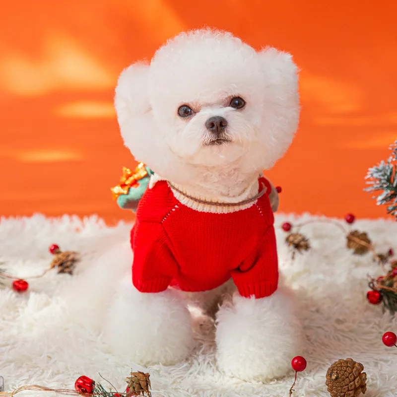 Dog Autumn Winter Christmas Elk Pet Sweater Cat Two Legged Knitted New Year Cardigan Dog Sweater Designer Dog Clothes