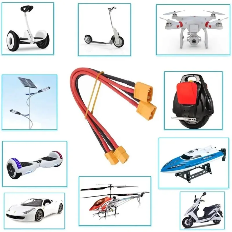 

XT60 12AWG Parallel Battery Connector Male/Female Cable Dual Extension 40CM/60CM Silicone Wire for RC Battery Motor
