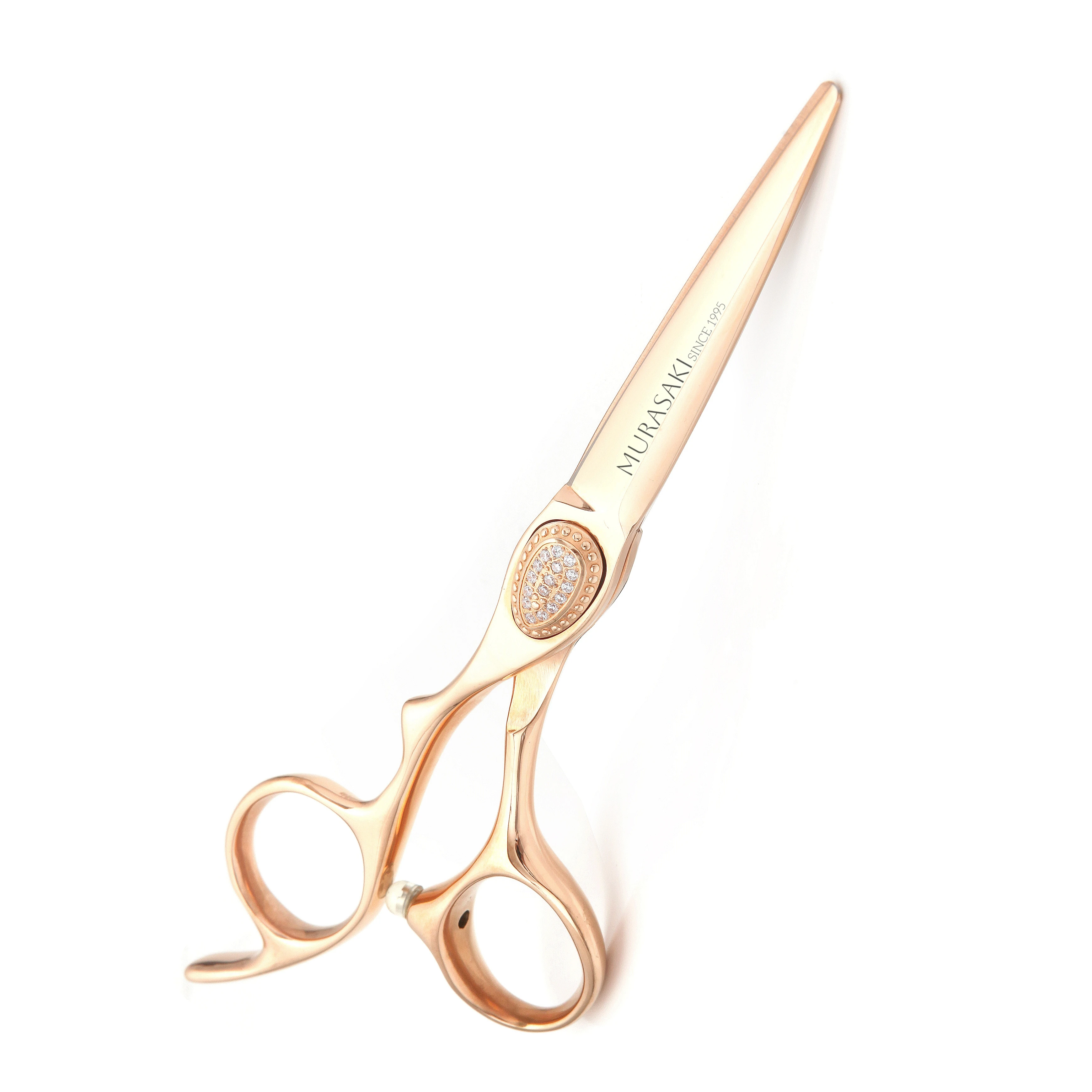 6.0-7.0 inch MURASAKI Left Hand Scissors, Rose Gold Coating, VG10 Metal Steel Barber Shears, Salon Top-Level Hair Cutting Tools