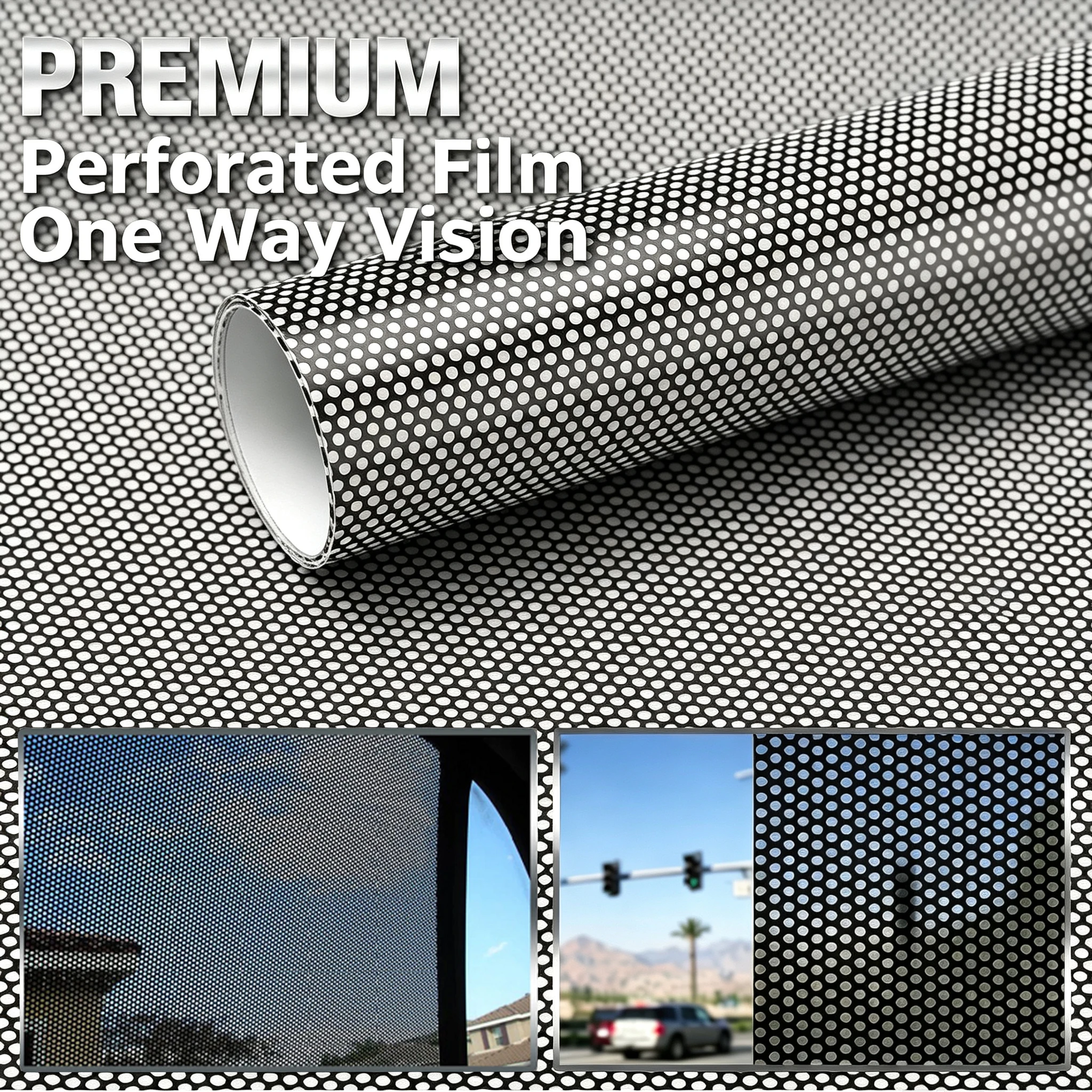 Image of 1 Rolle Einweg-Perforierte Vinyl-Sichtschutzfolie für Fenster, Rollenfolie für Zuhause, Büro, Glastüren, DIY-Klebefolie zur Dekoration