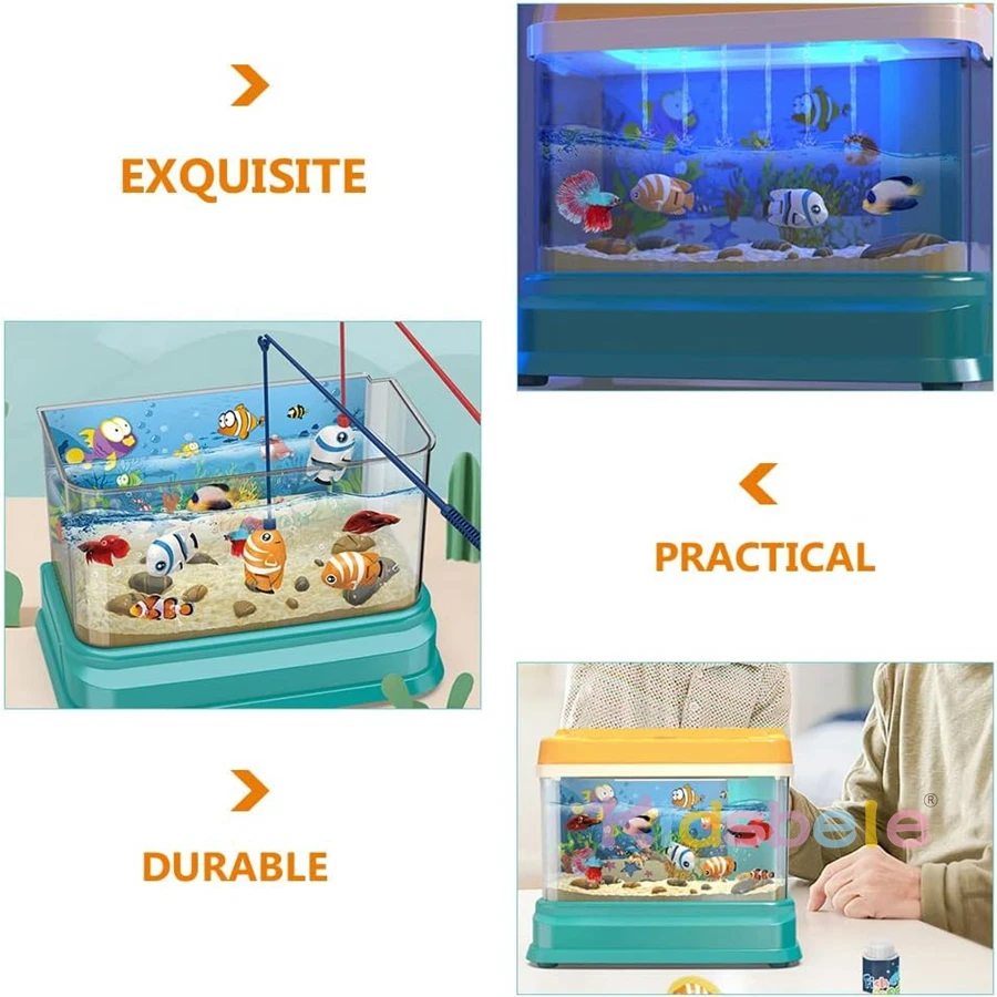 Aquarium Fishing Toy for Kids Fishing Game Toy for Toddlers with Light and Music Mini Kids Aquarium Toy Gift for Boys and Girls