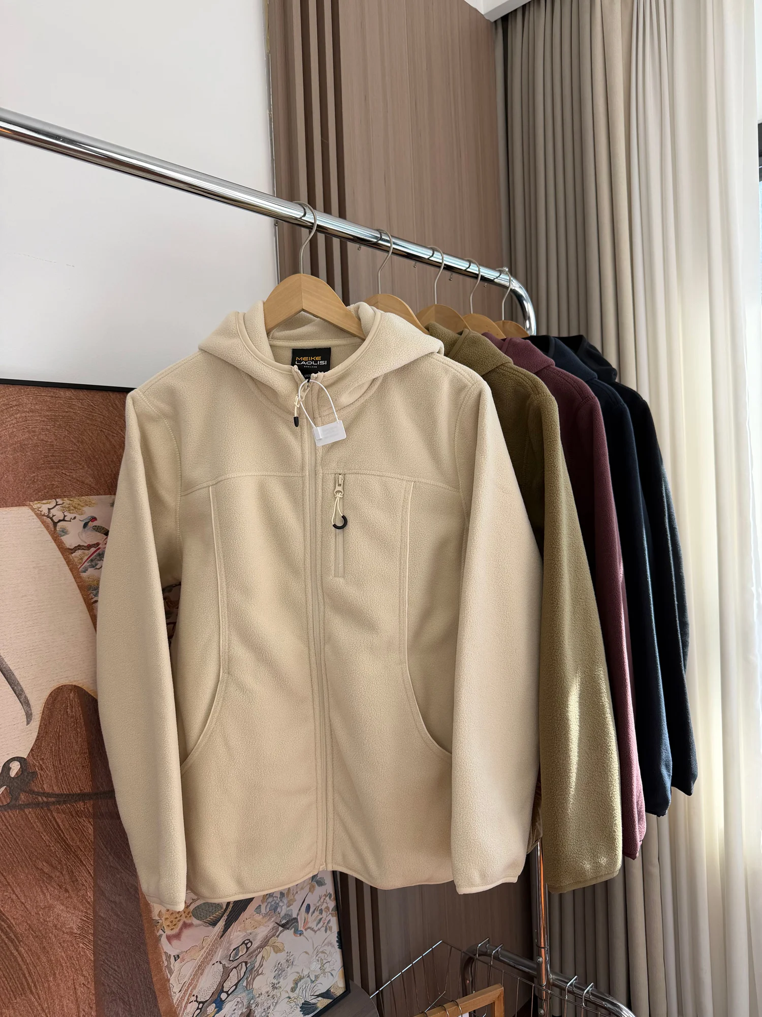 

Двусторонняя флисовая куртка с капюшоном для мужчин: осенне-зимняя, теплая, ветрозащитная, повседневная, модная, городская, парная модель