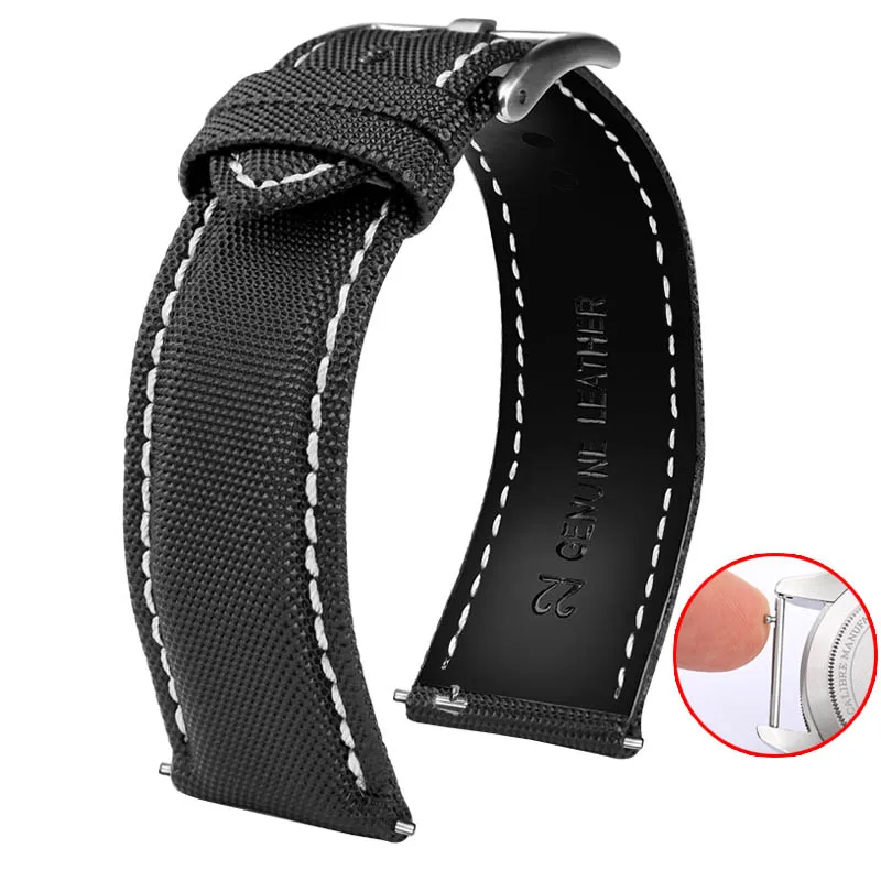 20mm 21mm 22mm 23mm 24mm Nylon Leder Armband Für Tag Heuer Citizen Seiko no.5 UHR Männer Frauen Leinwand Stoff Uhrenarmband 7