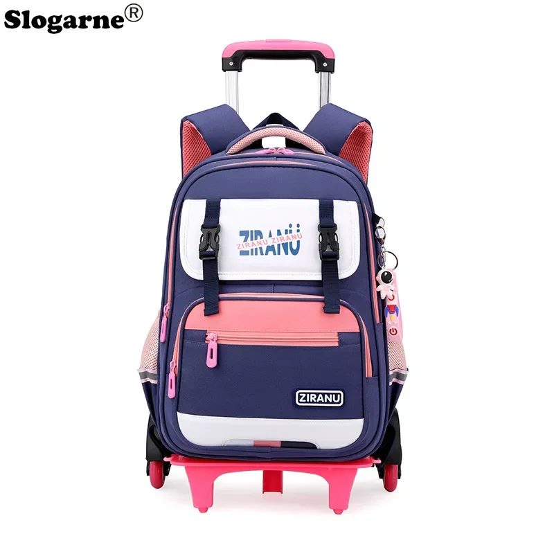 Unisex Rolling School Bags Children Waterproof Backpack with Wheels Girls Trolley Luggage Bookbags Boy New Fashion Schoolbags