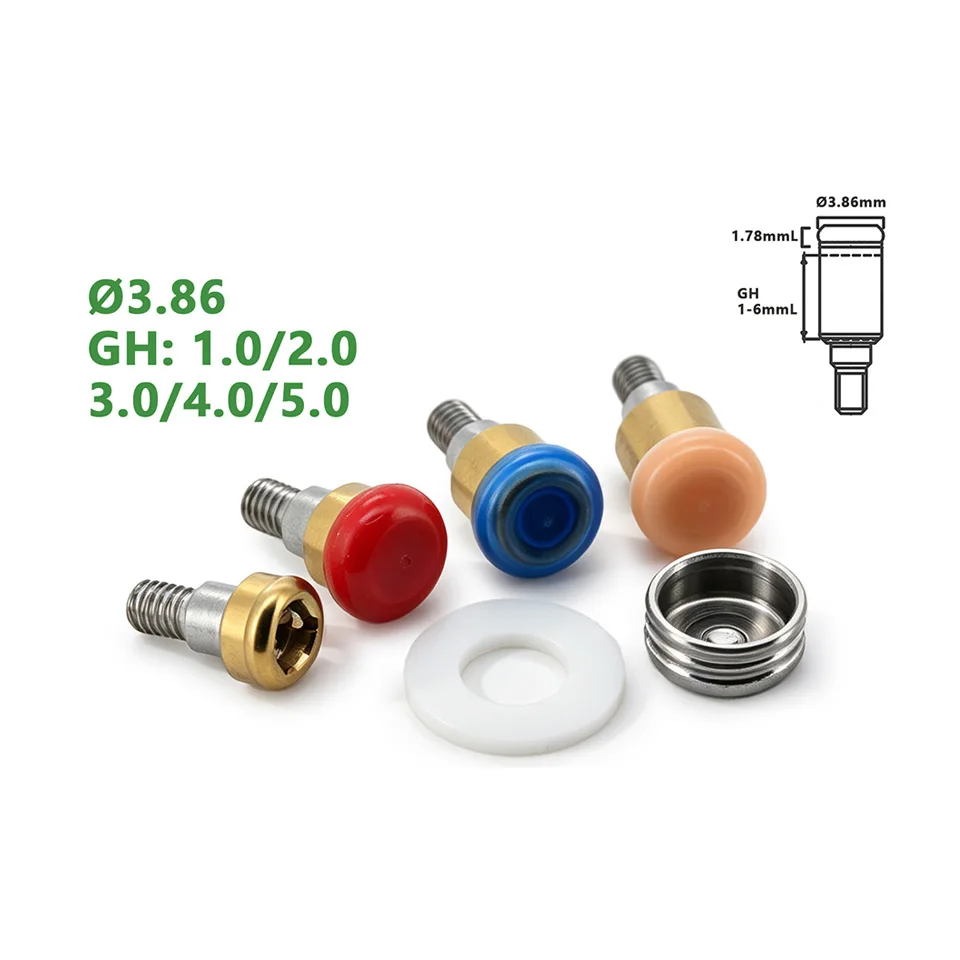 Dental Locator Abutment Compatible With Adin Implant D3.86 Gingival Height 1.0-5.0mm Overdenture Attachment Male Processing Set
