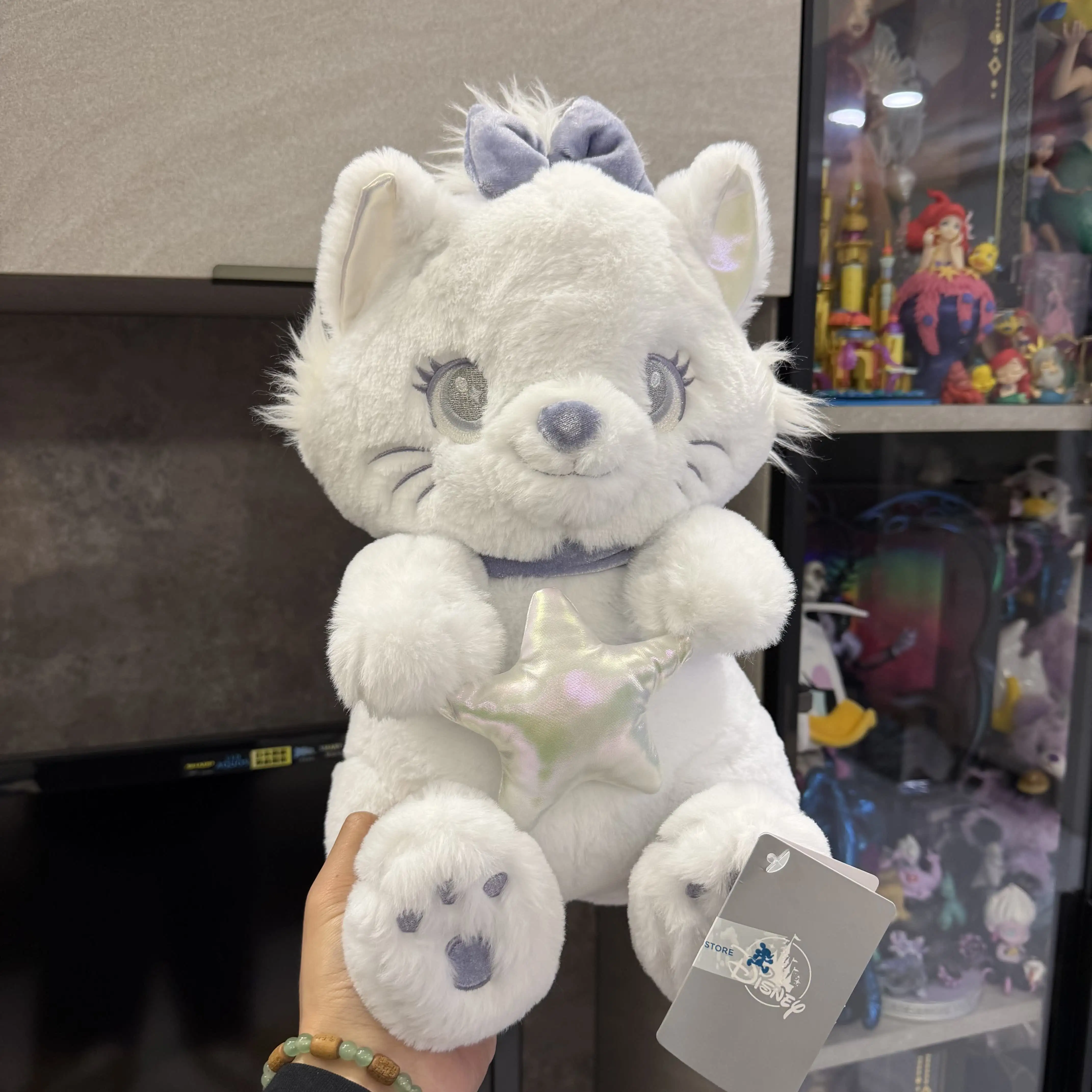 

Shanghai Disney Wishing Party Series Marie Cat Plush Doll Hugging Star - Cute Stuffed Toy Pillow, Travel Souvenir & Gift