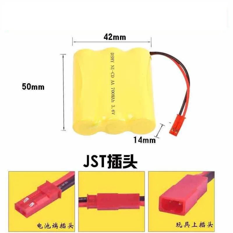 3.6V 700mah NiCD Battery Pack For RC Toys Car Tanks Trucks Trains Boats RC Toys Model Battery 3.6V Rechargeable Battery