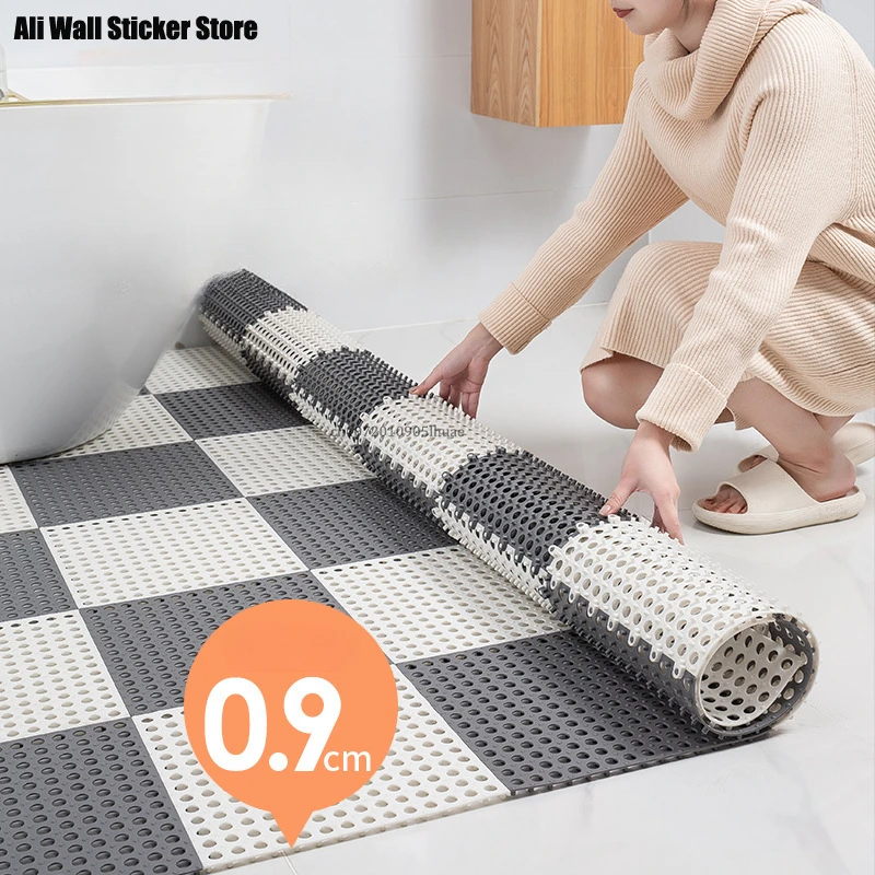 

Bathroom Anti-skid Mat Bathroom Shower Floor Mat Full Hollowed-out Odor-free Drainage Anti-skid Splicing Mat Bath Mats Bathroom