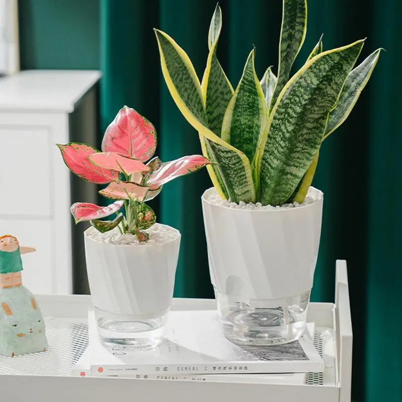 Pot de fleur à arrosage automatique pour plantes d'intérieur, pots de plantes d'intérieur, pots à mèche, jardinière décorative moderne pour plantes d'intérieur cachepot planta pot fleur moulagepots de jardin et jardini