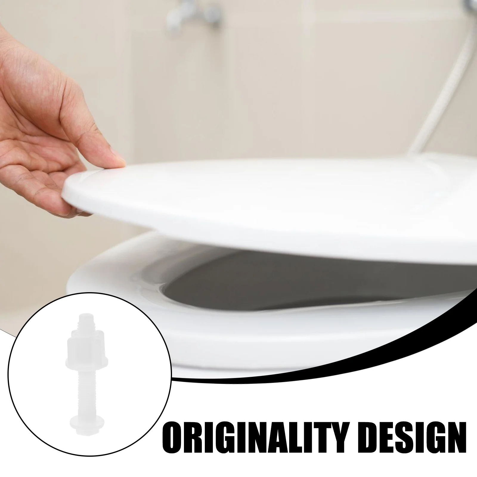 2 قطعة مسامير غطاء مقعد المرحاض مادة بوم متينة تركيب سريع استبدال طقم تصليح مسامير مقعد المرحاض #3