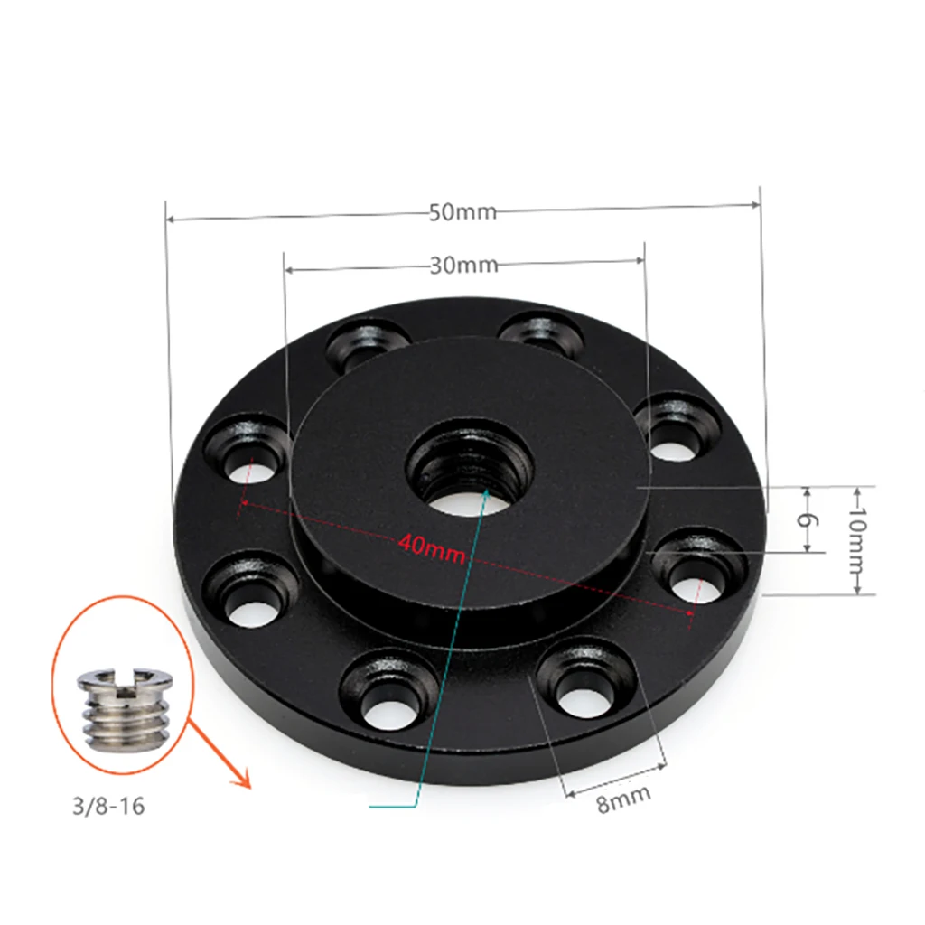 3/8" 1/4" Stativadapterhalter Wandhalter Klemmhalterung zum Anschluss von Kamera und Monitorlichtblitzbefestigung Außenplatte – Detail 22