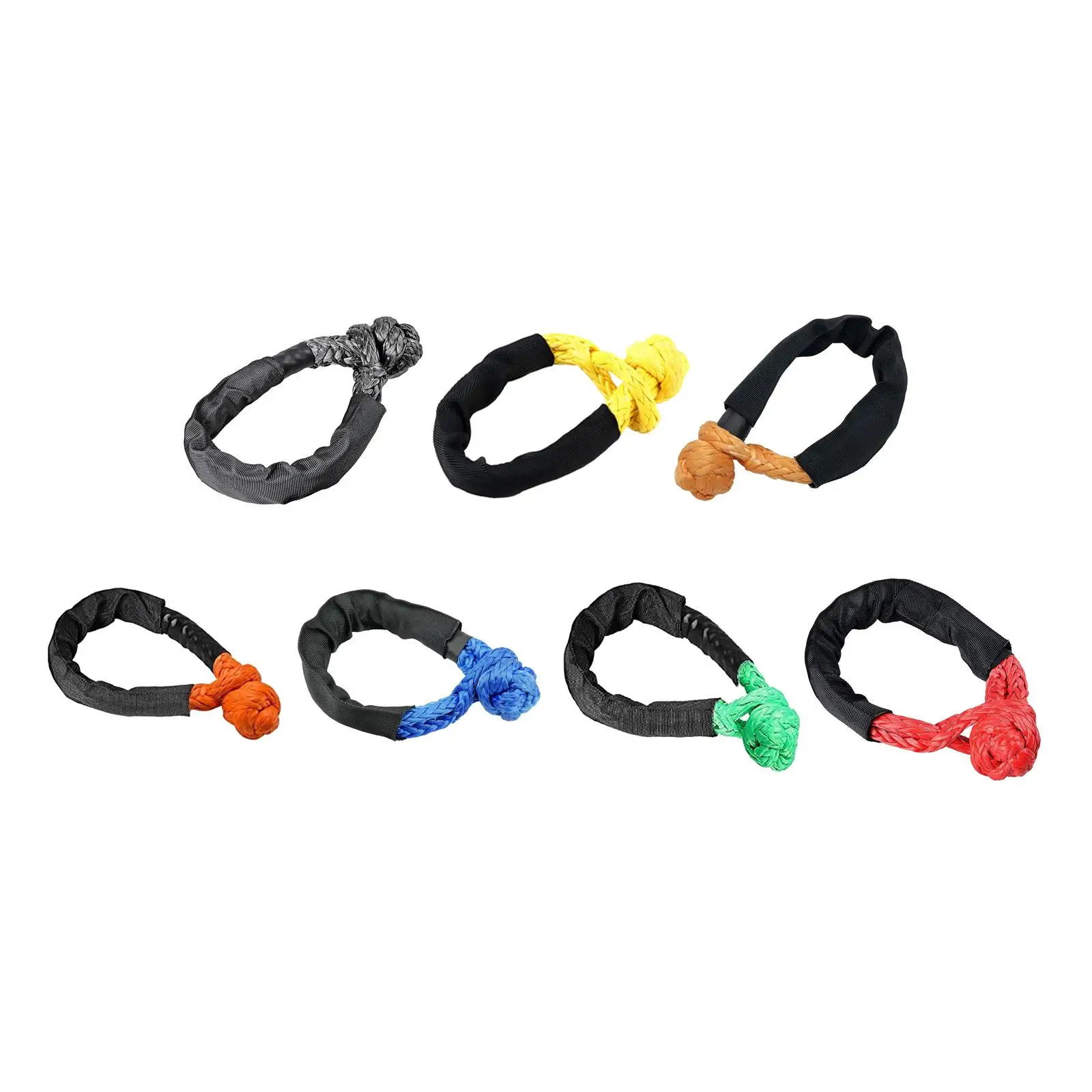 Soft Orange Shackle Rugged Shackles Break Strength with Protective Sleeve for Towing ATV