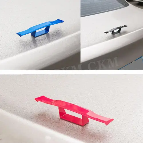 Imagen 2 del producto Alerón trasero de coche estilo GT con apariencia de carbono, Mini alas decorativas, accesorios para automóviles, negro, azul, rojo, blanco y gris