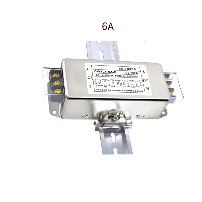 single-phase-ac-emi-power-filter-220v-four-stage-cw4l4-3-6-10-20-30a-r-terminal-type-rail-type-anti-interference-cw4l4-10a-r