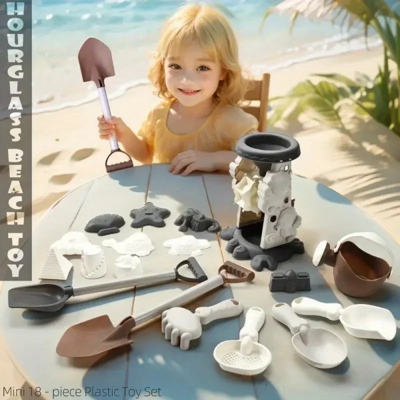 

18PCS Beach Toy Garden Backyard Toy ,Outdoor Sand Play Bucket Toy with Shovel for Kids Beach Sand Toys Summer Beach Games