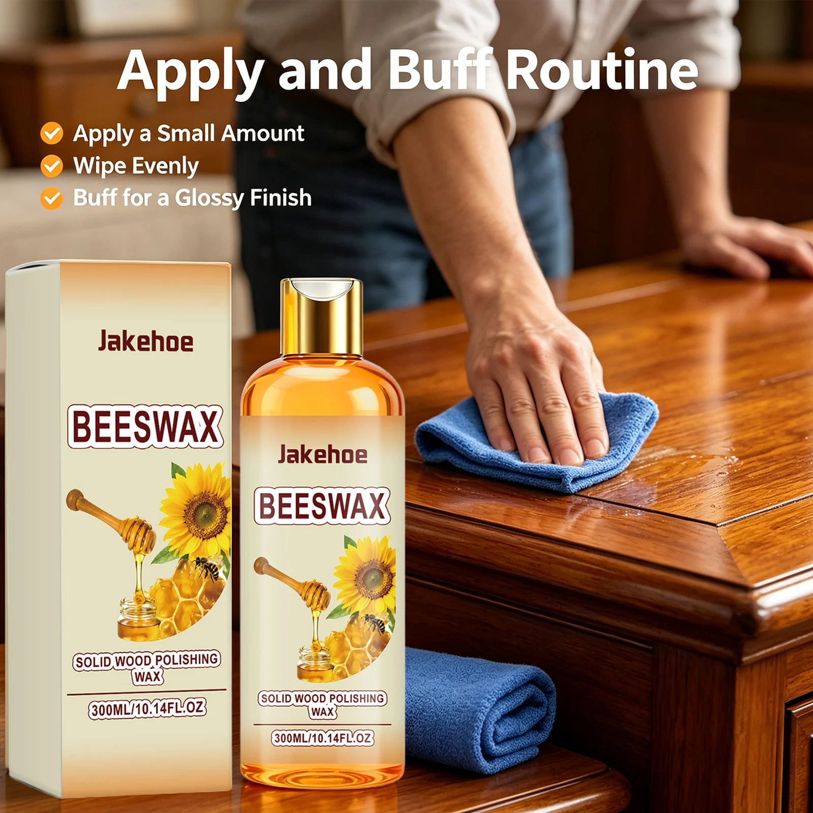 Beeswax Wood Polishing Agent Remove Dirt Prevent Wood Cracking Form Protective Barrier Restore Shine Wood Furniture Conditioner