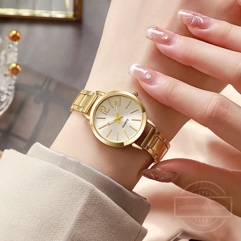 

Luxury Women Watches Elegant Ladies Stainless Steel Wrist Watches Female Clock Gift Quartz Round Wristwatches Relojes Para Damas