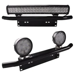 Bull Bar Car Bumper Licence Plate Holder Frame Work Light Bar Fog Lamp Mounting Frame Bracket for Off road 4x4 SUV UAZ Tractor