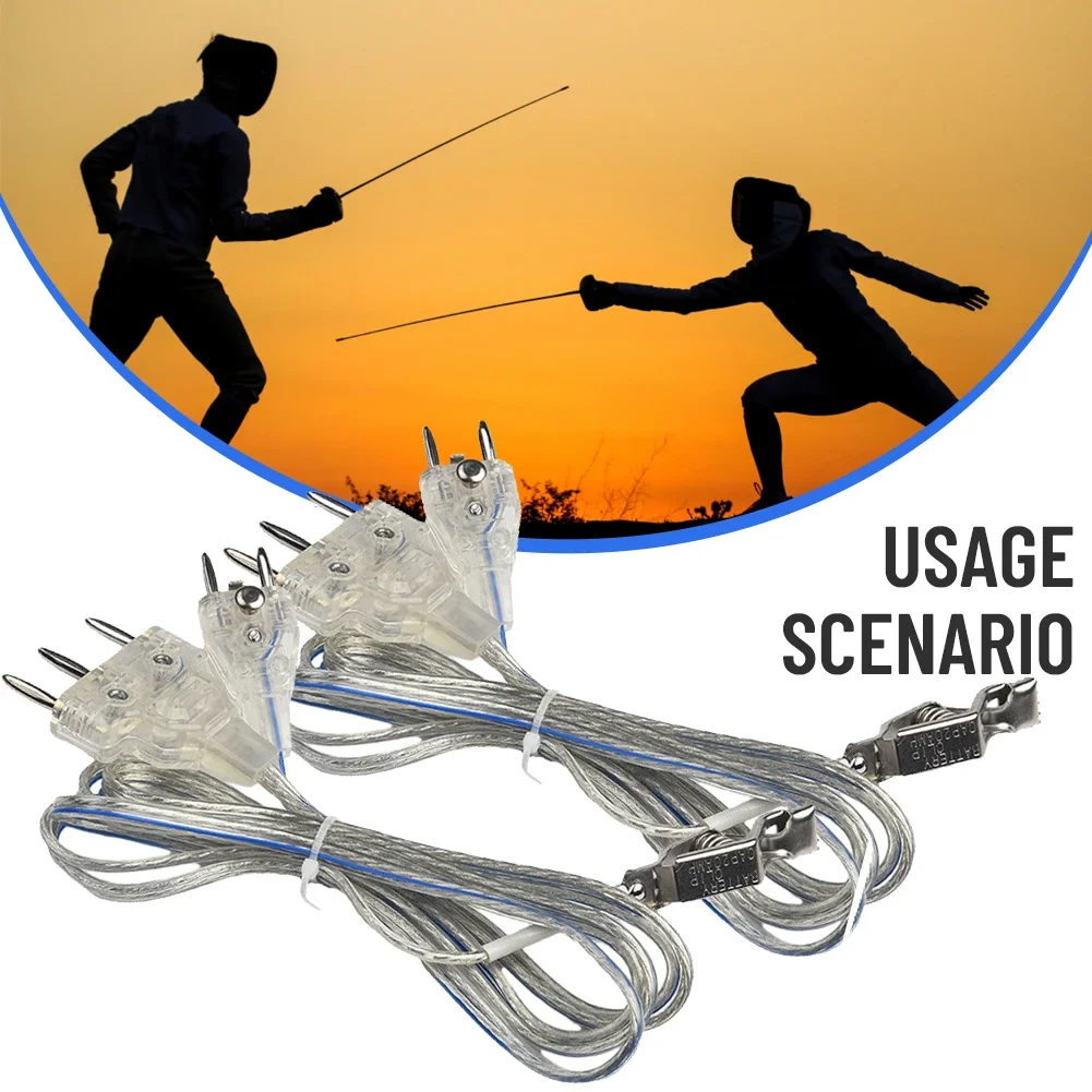Fencing Training Session Saber Foil Cords Sport Cords Body Cords For Saber Transparent Seamless Communication 50cm Length