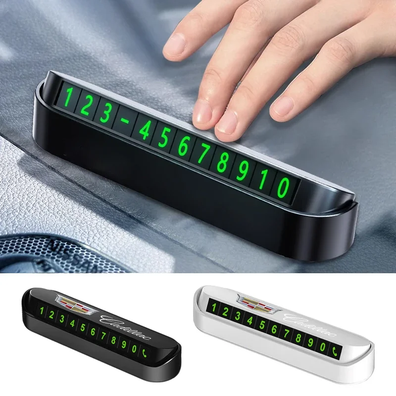 

Временная парковочная карта с номером телефона для автомобилей Cadillac (логотипы: Escalade, CTS, ATS, SRX, XTS, XT5, STS, CT5, CT6, BLS, XLR)