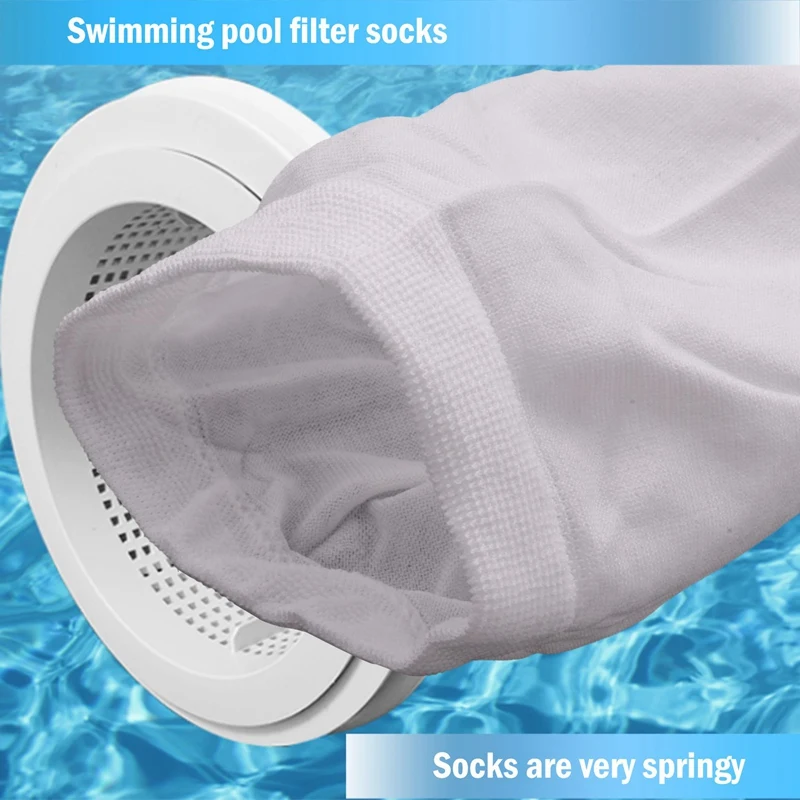 Pool Skimmer Socks, Pool Filter Basket Saver Socks, Reusable Ultra-Fine Mesh Sock Filter Pool Debris Catcher