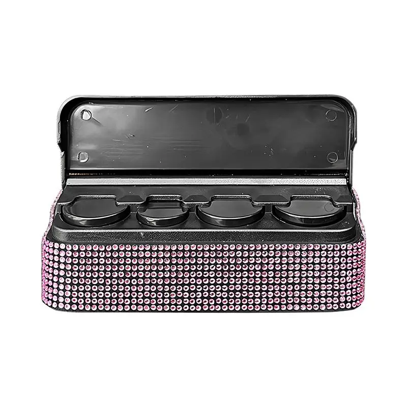 Small Car Organizer Fashionable Rhinestones Automotive Change Sorter Car Interior Accessories Portable Change Storage Container