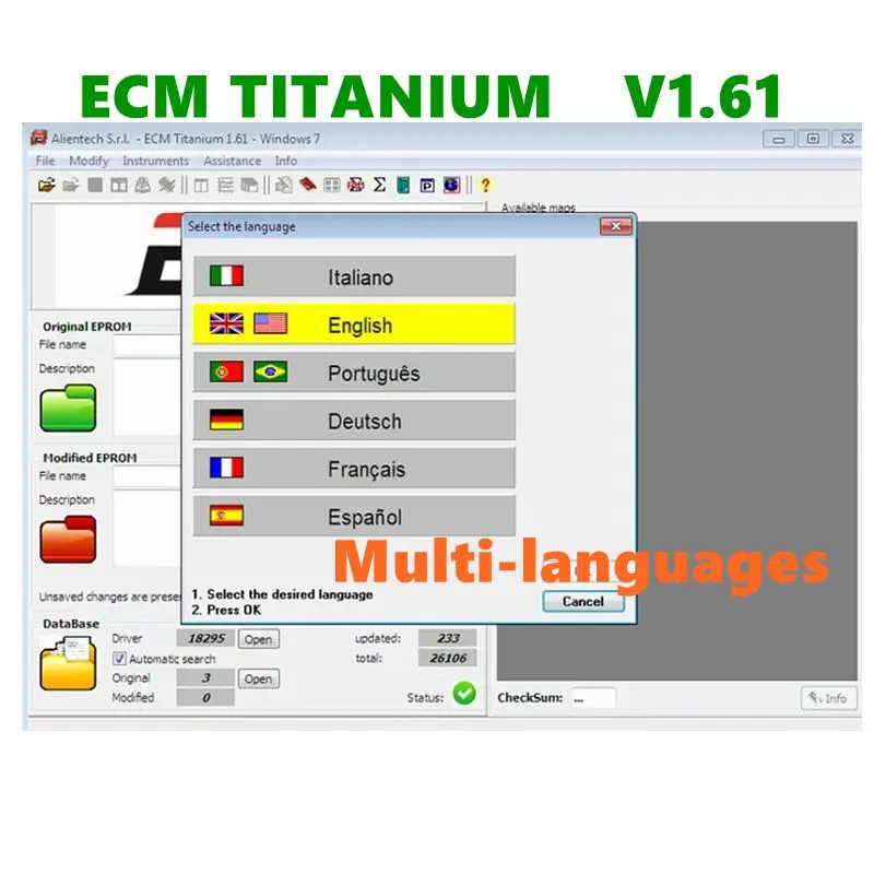 2025 Hot !ECM TITANIUM 1.61 With 26000 + Driver ECM 18259+ Drivers for EDC IMMO SERVICE TOOL V1.2 Car Repair Software PIN CODE