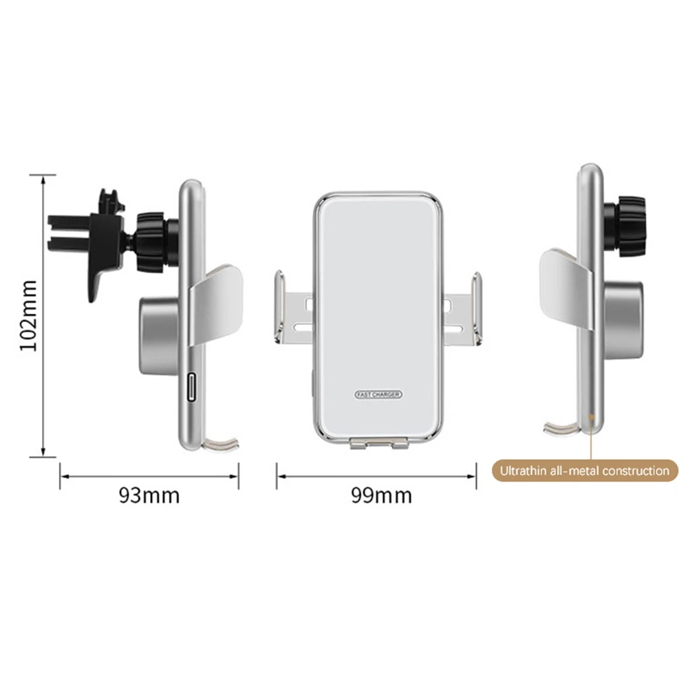 Беспроводное Автомобильное зарядное устройство 15 Вт, быстрая зарядка, автомобильное крепление с автоматическим зажимом, держатель для телефона на вентиляционное отверстие для iPhone, Samsung
