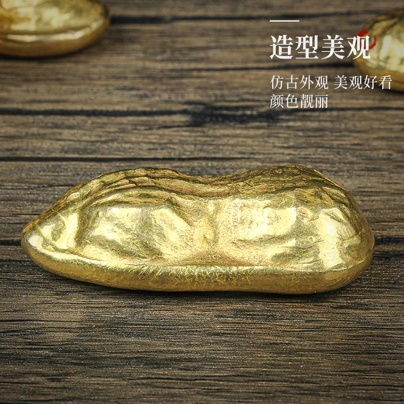 Peanut Ingot Pure Gold Antique Golden Yongzheng Jiaqing Tongzhi Five Years Ornament Antique Collection Crafts Exquisite Ornament