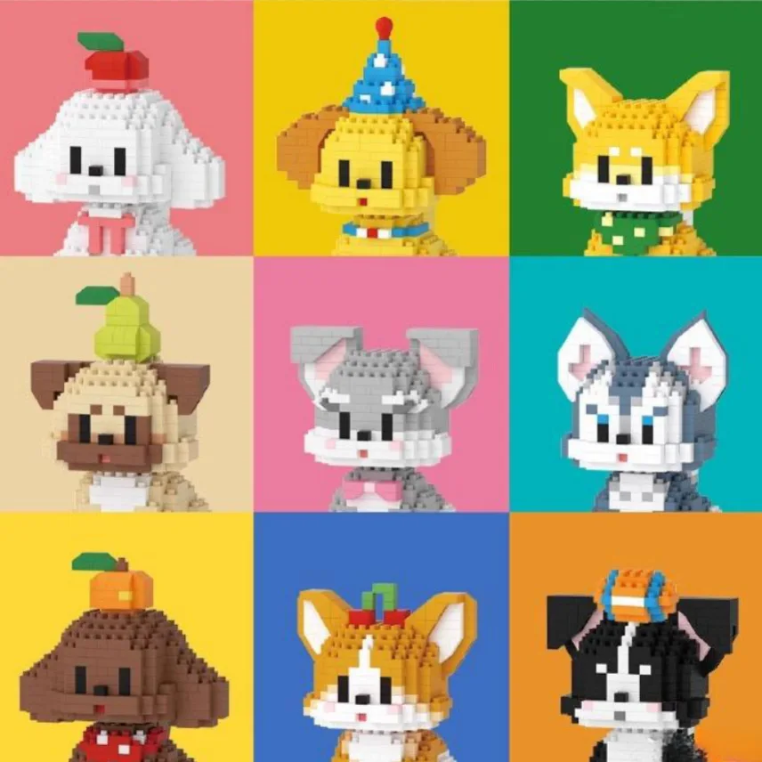 

Animal Dog Kawaii Micro Building Blocks for Adults 3D Model Cat Mini Bricks Toys Assembly Games Toys for Kids 6 to 12 Years Gift