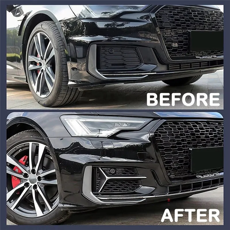 

Уникальная решетка переднего бампера для A6 C8 S-Line 2019-2023, рамка противотуманной фары, гриль сотовой сетки, стиль 4K0807151A