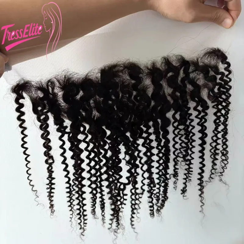 

13x4 Lace Front Kinky Curly Natural Color 10-22 Inch Human Hair 180% Density Brazilian Virgin Remy Suitable for Daily Wear