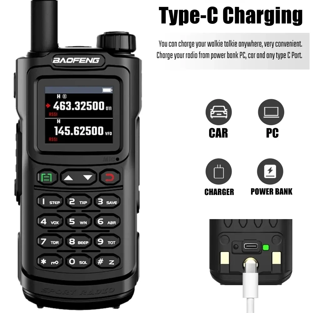 2PCS Baofeng UV-G30 Pro V1 10W Walkie Talkie Four Bands Long Range Portable Ham Radios Copy Frequency Waterproof 2-Way Radio Ham