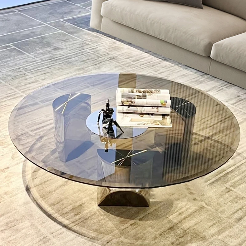 

Glass Center Coffee Table Modern Aesthetic Minimalist Transparent Coffee Table Computer Unique Couchtisch Lounge Suite Furniture