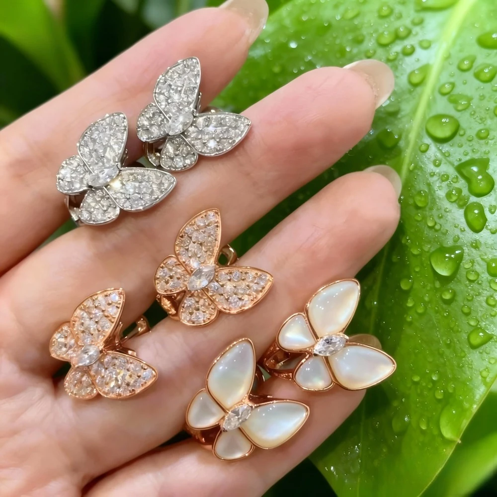 

2025 New Elegant accessories High Quality Exquisite White Shell Butterfly Earrings Ladies Temperament Luxury Jewelry Gift