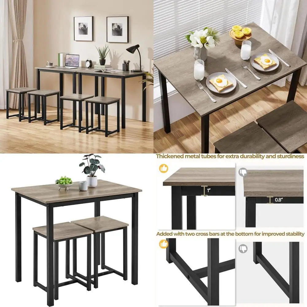 

Обеденный гарнитур из 3 предметов – комплекты столов и стульев для кухни или 2 – компактный стол с 2 табуретами и дизайном для экономии пространства или для столовой/гостиной