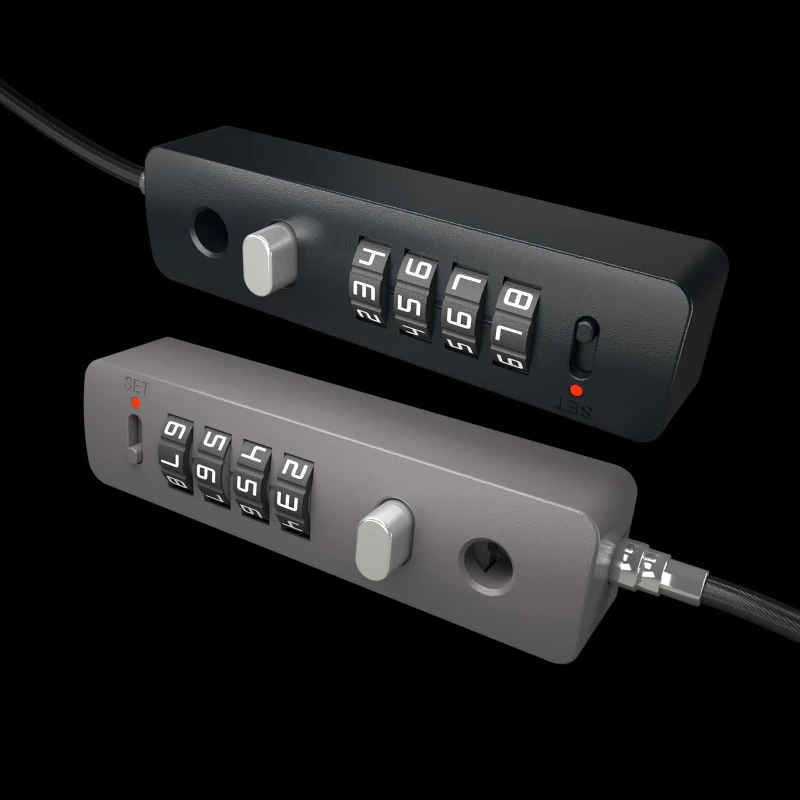Portable Motorcycle Helmet Lock & Cable 4 Digit Bike Combination Lock Travel Padlock Mini Lock Universal Drosphip