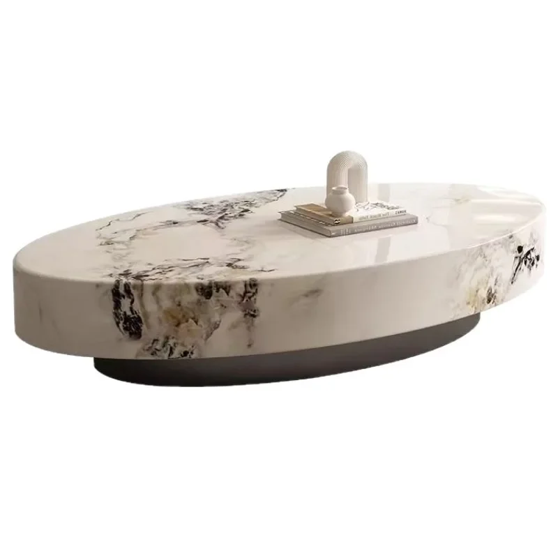 Oval fashion special-shaped minimalist coffee table, high-end small apartment spar coffee table
