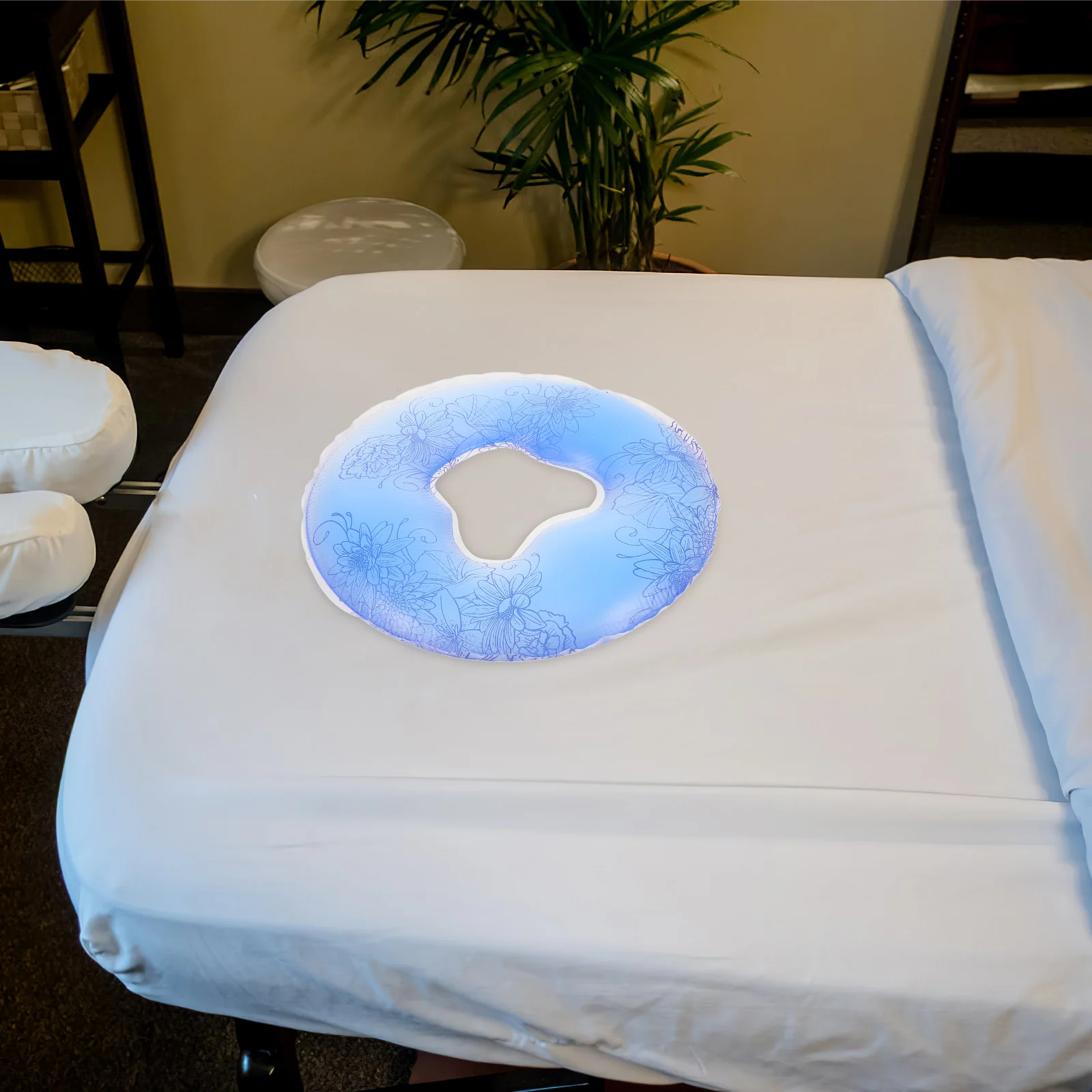 

Silicone Pillow Massage Headrest Bed Ergonomic Soft Gel Face Down Pillow for Salon Spa Beauty Care Scenarios Unique Bed Hole