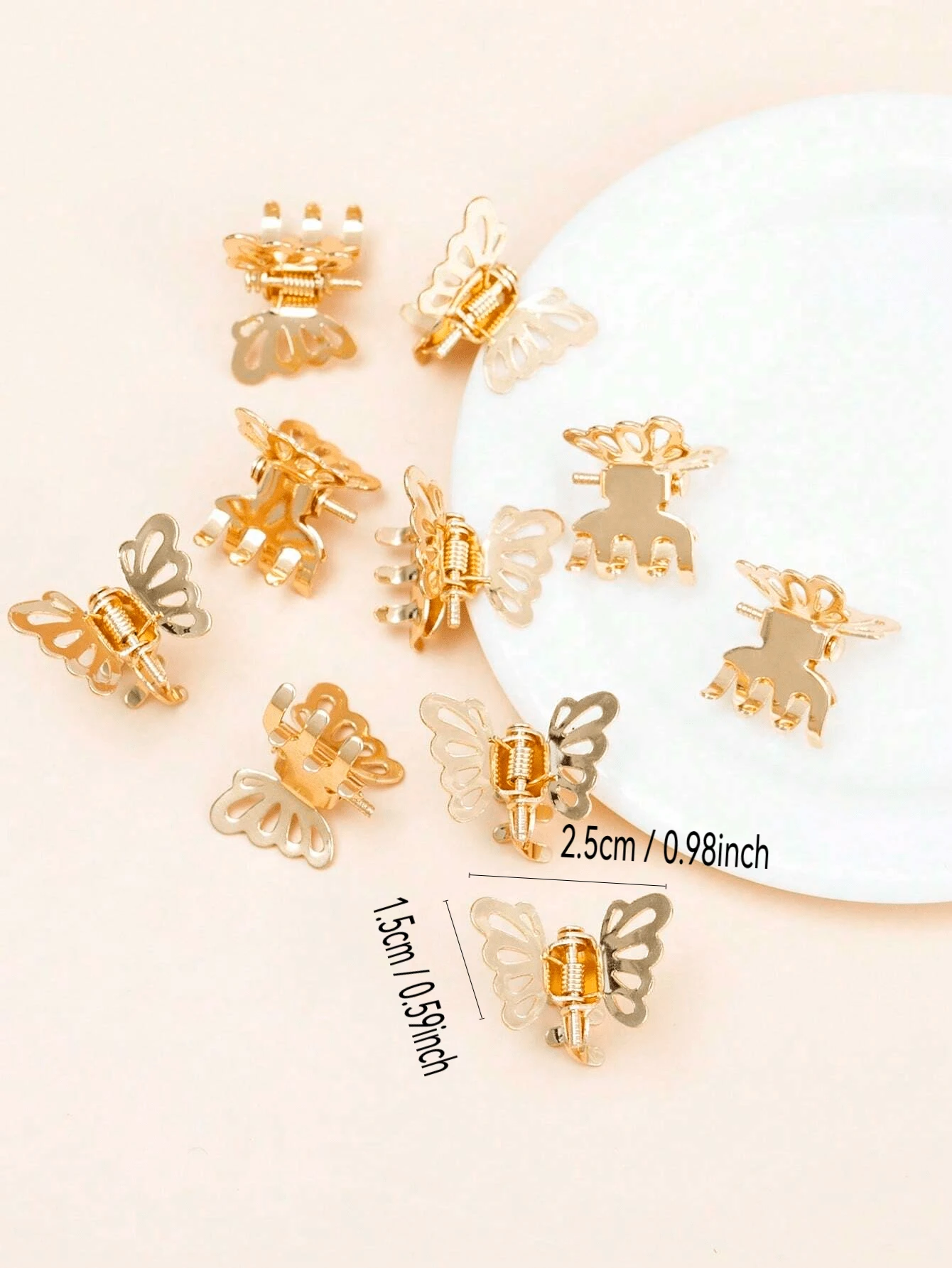 10pcs Mini Hollow Out Butterfly Design Sweet Hair Clip Retro Bangs Fixed Clip Decoration Hair Grasping For Women And Girls