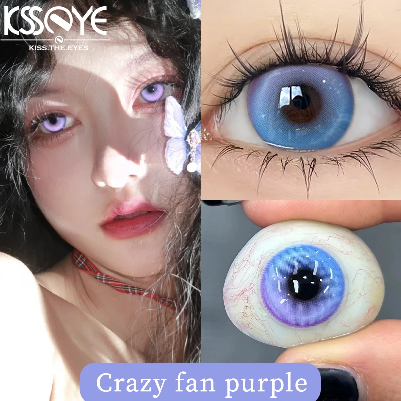 Ksseye 1 Paar Nieuwe Kio-Stijl Kleur Contactlenzen Met Diopter Bijziendheid Ogen Halloween Cosplay Contacten Lens Make-Up Jaarlijks