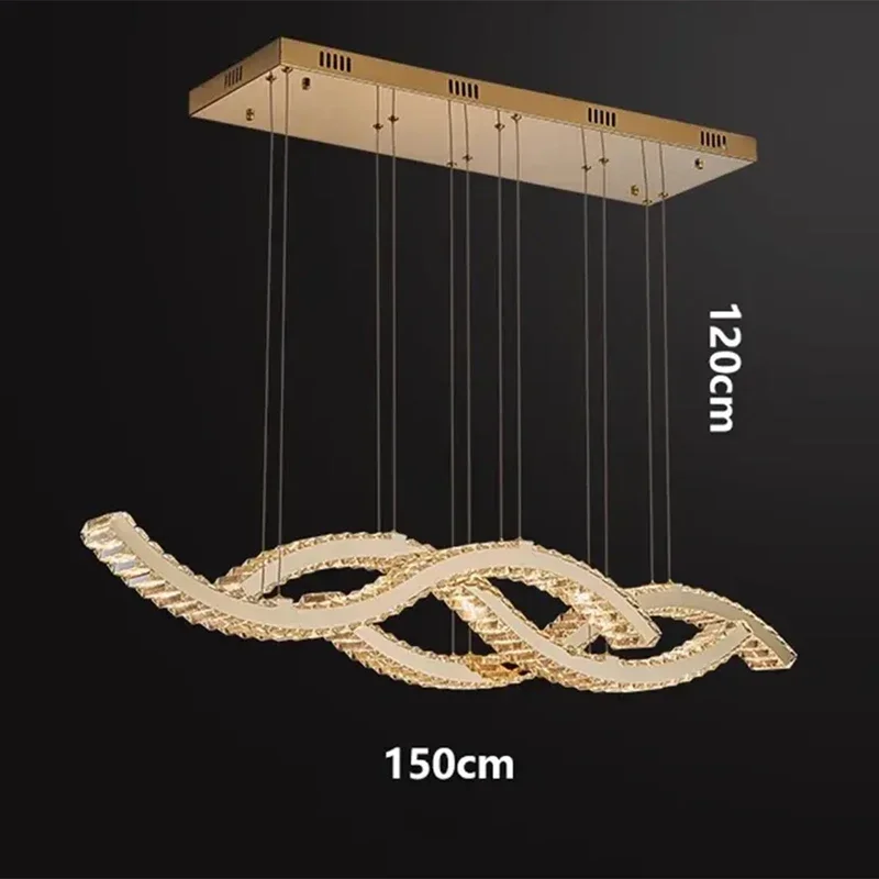 Postmoderne woondecoratie salon LED-lampen voor woonkamer slimme kristallen hanglampen eetkamer binnenverlichting - afbeelding 2