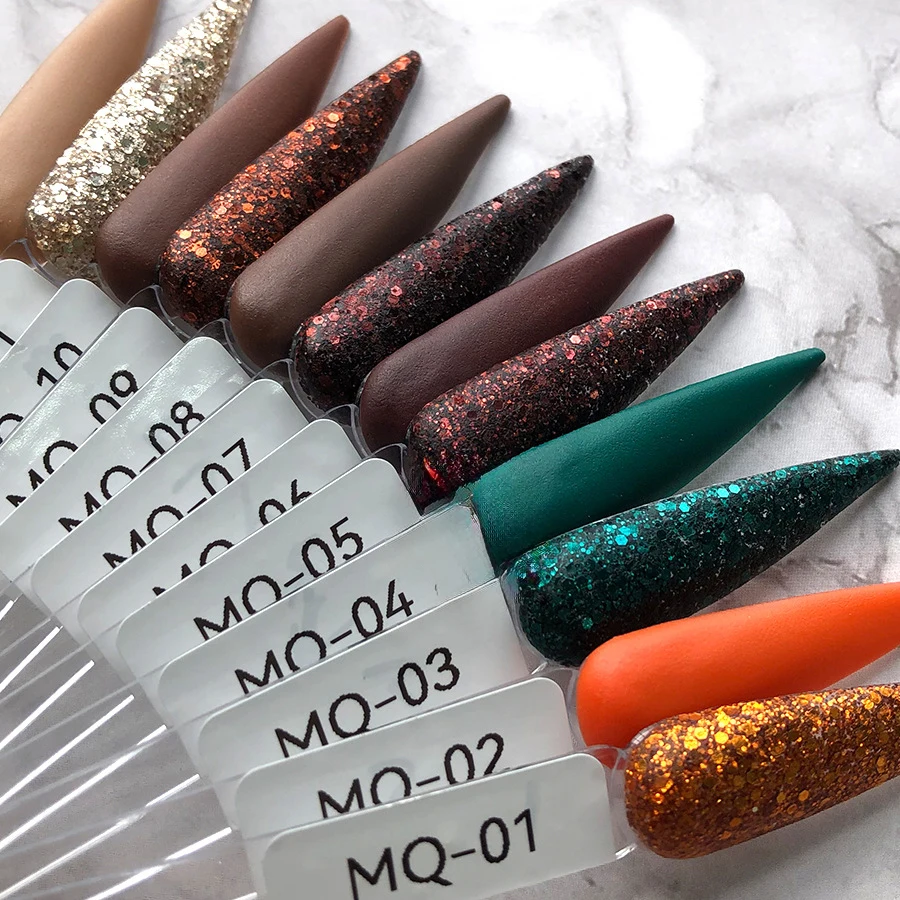 YTYIN Professionale all'ingrosso Bulk 3 in 1 Glitter Fine Blue Nude Burroso Nail Art Supplies Salon Cover Set di polvere acrilica