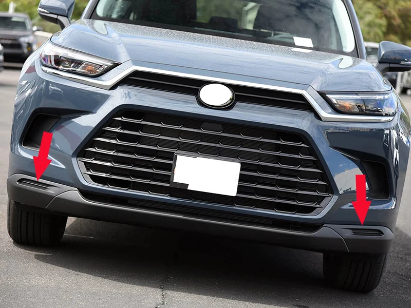 لتويوتا جراند هايلاندر 2024 2025 2026 اكسسوارات السيارات ABS كروم المصد الأمامي منفذ صب الزخرفية لهجة صب